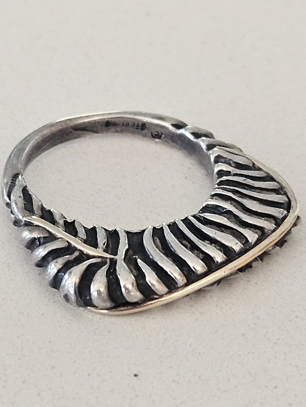 Vintage Dian Malouf DLM 14k Sterling Silver Stackable Ring Size 7